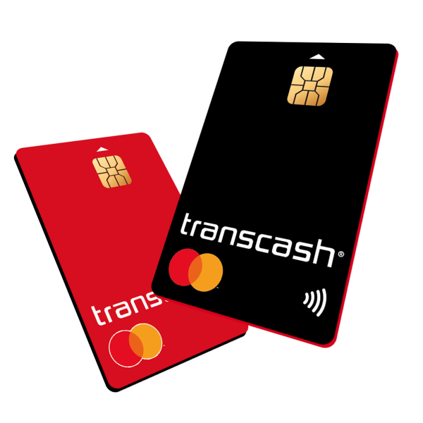 2 cartes de paiement et retrait Transcash Mastercard