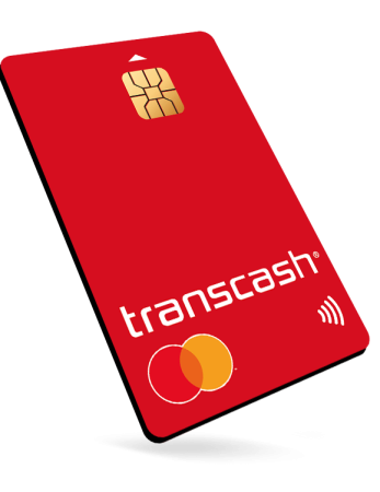 Carte rouge de paiement et retrait Transcash Mastercard