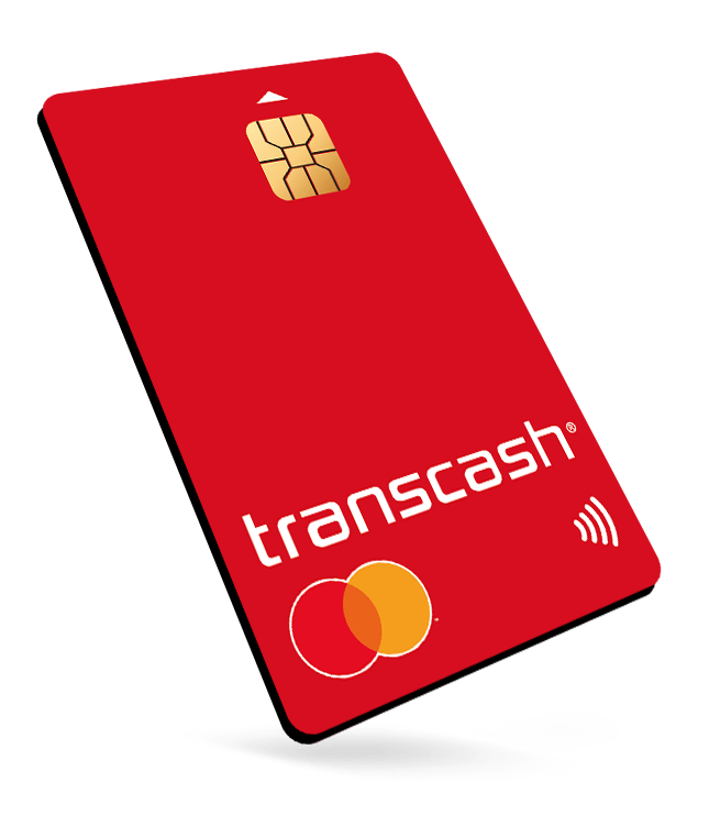 Carte rouge de paiement et retrait Transcash Mastercard