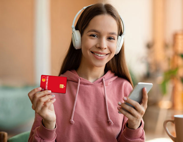 Carte rouge Transcash argent de poche adolescente