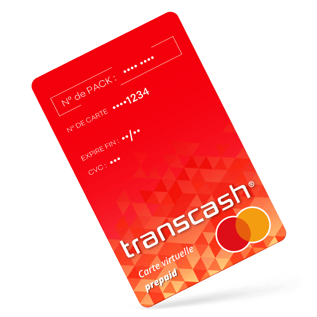 Carte rouge virtuelle Transcash Mastercard