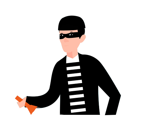 Personnage voleur avec un masque