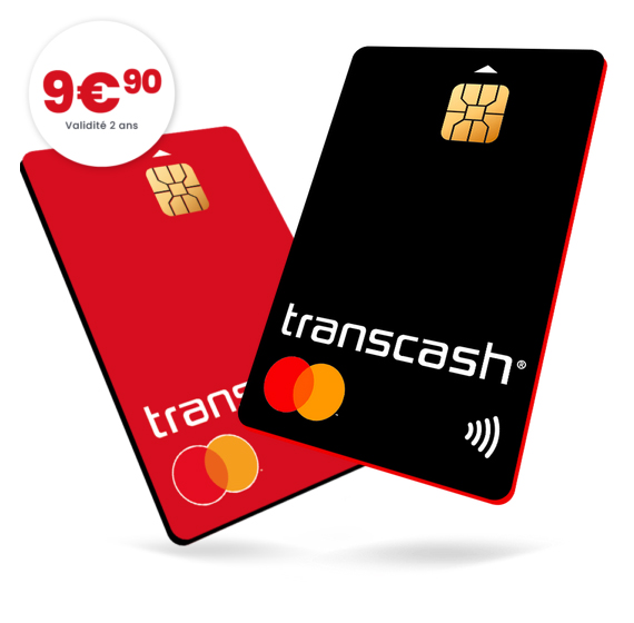 2 cartes de paiements et retraits Transcash