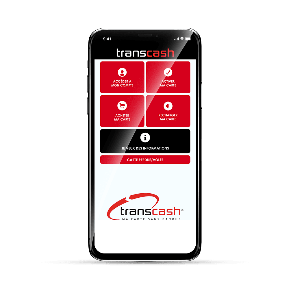 Accueil application Transcash Mastercard