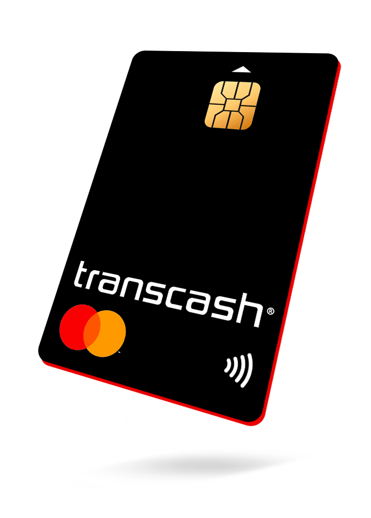 Carte noire de paiement et retrait Transcash Mastercard