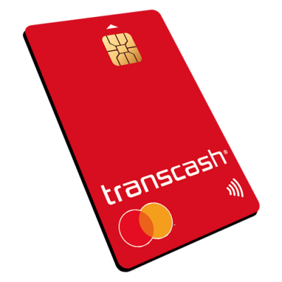 Carte rouge de paiement et retrait Transcash Mastercard